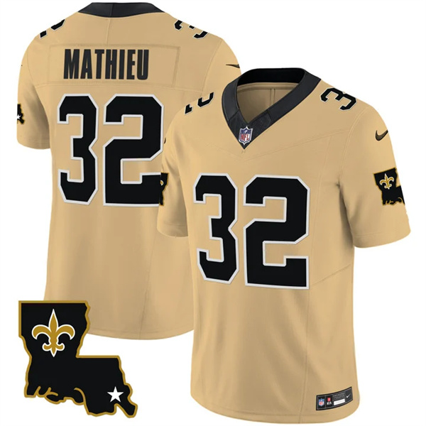 Men's New Orleans Saints #32 Tyrann Mathieu Gold 2023 F.U.S.E. 1987 Legacy Vapor Stitched Jersey Men's New Orleans Saints #32 Tyrann Mathieu Gold 2023 F.U.S.E. 1987 Legacy Vapor Stitched Jersey
