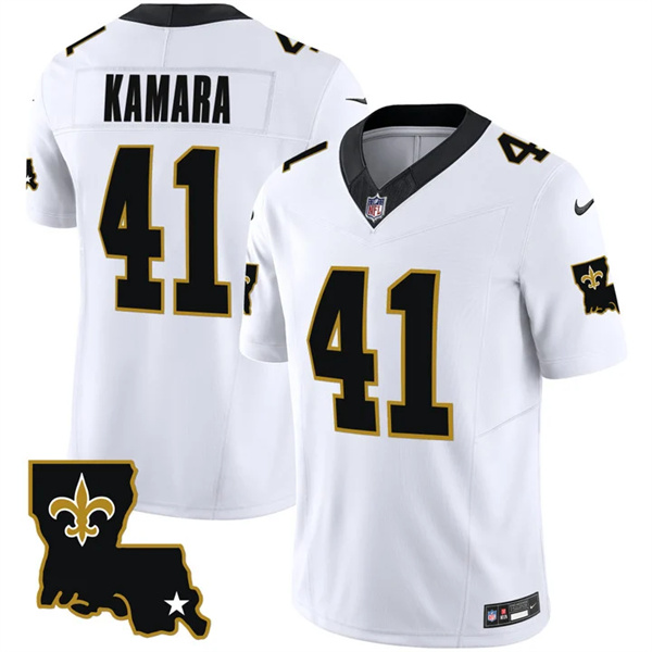 Men's New Orleans Saints #41 Alvin Kamara White 2023 F.U.S.E. 1987 Legacy Vapor Stitched Jersey Men's New Orleans Saints #41 Alvin Kamara White 2023 F.U.S.E. 1987 Legacy Vapor Stitched Jersey
