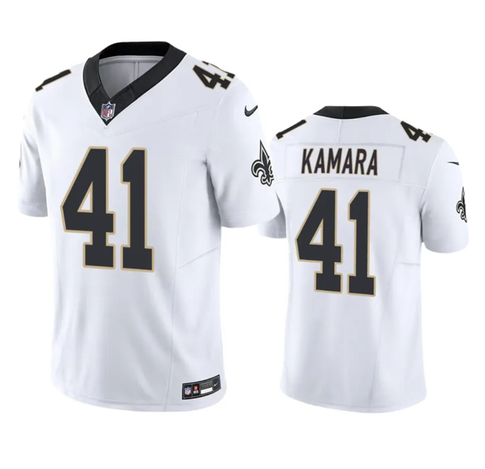 Men's New Orleans Saints #41 Alvin Kamara White 2023 F.U.S.E. Vapor Untouchable Limited Stitched Jersey Men's New Orleans Saints #41 Alvin Kamara White 2023 F.U.S.E. Vapor Untouchable Limited Stitched Jersey