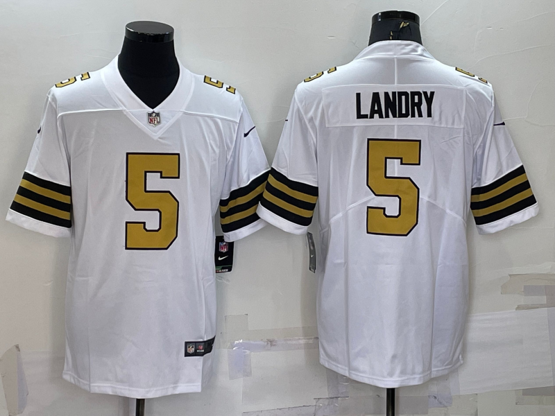 Men's New Orleans Saints #5 Jarvis Landry White Color Rush Limited Stitched Jersey Men's New Orleans Saints #5 Jarvis Landry White Color Rush Limited Stitched Jersey