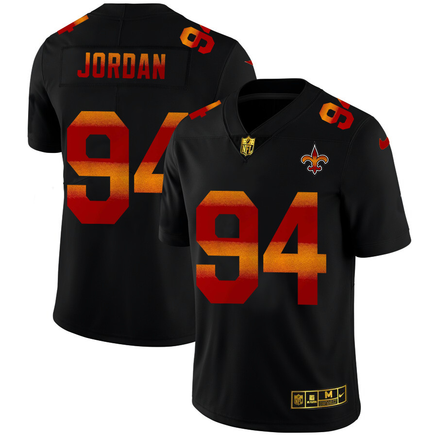 New Orleans Saints #94 Cameron Jordan Men's Black Nike Red Orange Stripe Vapor Limited NFL Jersey New Orleans Saints #94 Cameron Jordan Men's Black Nike Red Orange Stripe Vapor Limited NFL Jersey