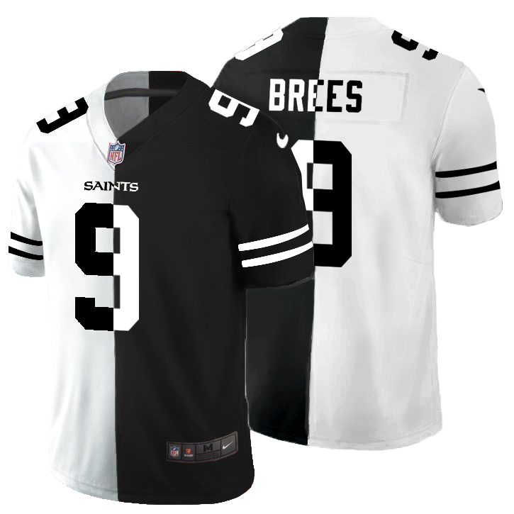 New Orleans Saints #9 Drew Brees Men's Black V White Peace Split Nike Vapor Untouchable Limited NFL Jersey New Orleans Saints #9 Drew Brees Men's Black V White Peace Split Nike Vapor Untouchable Limited NFL Jersey