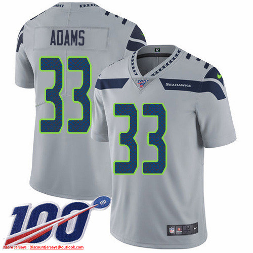 Nike Seahawks #33 Jamal Adams Grey Alternate Men's Stitched NFL 100th Season Vapor Untouchable Limited Jersey Nike Seahawks #33 Jamal Adams Grey Alternate Men's Stitched NFL 100th Season Vapor Untouchable Limited Jersey