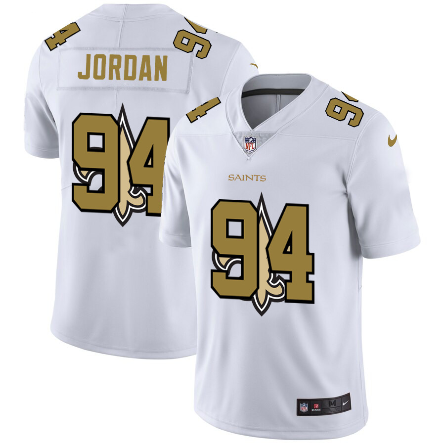 New Orleans Saints #94 Cameron Jordan White Men's Nike Team Logo Dual Overlap Limited NFL Jersey New Orleans Saints #94 Cameron Jordan White Men's Nike Team Logo Dual Overlap Limited NFL Jersey