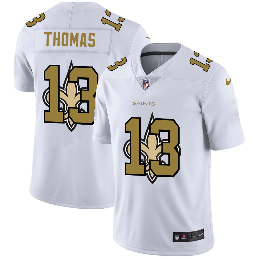 New Orleans Saints #13 Michael Thomas White Men's Nike Team Logo Dual Overlap Limited NFL Jersey New Orleans Saints #13 Michael Thomas White Men's Nike Team Logo Dual Overlap Limited NFL Jersey