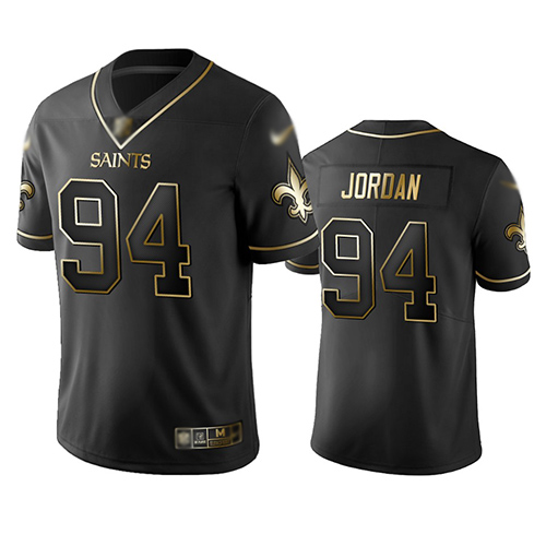 Saints #94 Cameron Jordan Black Men's Stitched Football Limited Golden Edition Jersey Saints #94 Cameron Jordan Black Men's Stitched Football Limited Golden Edition Jersey