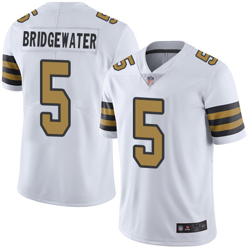 Saints #5 Teddy Bridgewater White Men's Stitched Football Limited Rush Jersey Saints #5 Teddy Bridgewater White Men's Stitched Football Limited Rush Jersey