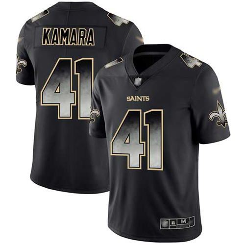 Saints #41 Alvin Kamara Black Men's Stitched Football Vapor Untouchable Limited Smoke Fashion Jersey Saints #41 Alvin Kamara Black Men's Stitched Football Vapor Untouchable Limited Smoke Fashion Jersey