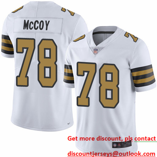 Saints #78 Erik McCoy White Men's Stitched Football Limited Rush Jersey