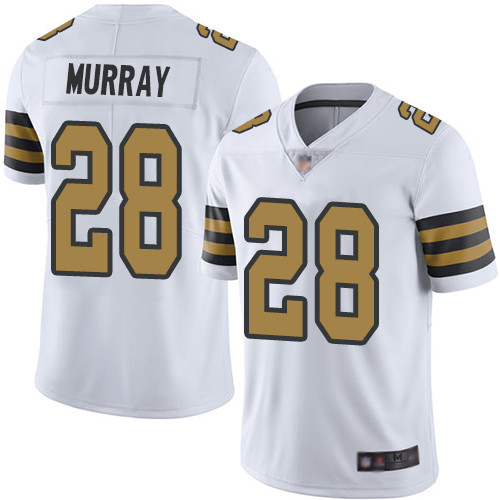 Saints #28 Latavius Murray White Men's Stitched Football Limited Rush Jersey