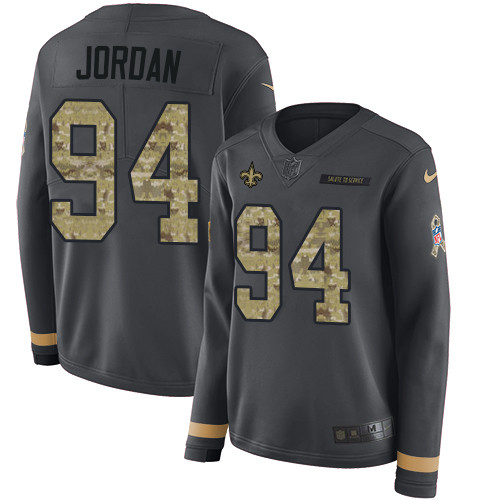 Nike Saints #94 Cameron Jordan Anthracite Salute to Service Nike Saints #94 Cameron Jordan Anthracite Salute to Service