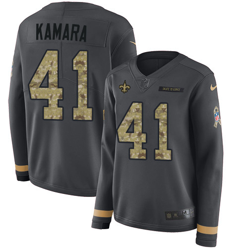 Nike Saints #41 Alvin Kamara Anthracite Salute to Service