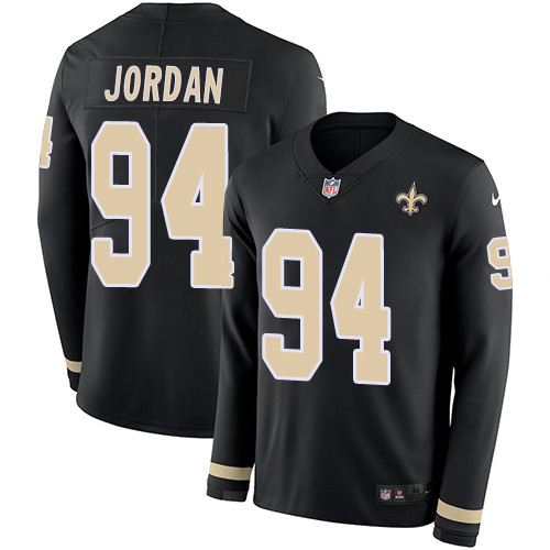 Nike Saints #94 Cameron Jordan Black Team Color Men's Stitched NFL Limited Therma Long Sleeve Jersey Nike Saints #94 Cameron Jordan Black Team Color Men's Stitched NFL Limited Therma Long Sleeve Jersey
