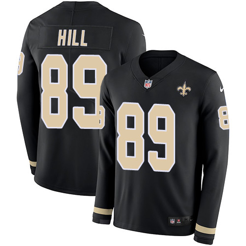 Nike Saints #89 Josh Hill Black Team Color Men's Stitched NFL Limited Therma Long Sleeve Jersey Nike Saints #89 Josh Hill Black Team Color Men's Stitched NFL Limited Therma Long Sleeve Jersey