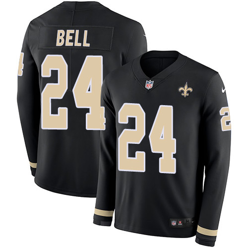 Nike Saints #24 Vonn Bell Black Team Color Men's Stitched NFL Limited Therma Long Sleeve Jersey Nike Saints #24 Vonn Bell Black Team Color Men's Stitched NFL Limited Therma Long Sleeve Jersey