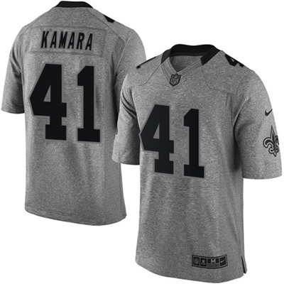Nike Saints #41 Alvin Kamara Gray Men's Stitched NFL Limited Gridiron Gray Jersey Nike Saints #41 Alvin Kamara Gray Men's Stitched NFL Limited Gridiron Gray Jersey
