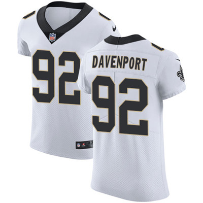 Nike Saints #92 Marcus Davenport White Men's Stitched NFL Vapor Untouchable Elite Jersey Nike Saints #92 Marcus Davenport White Men's Stitched NFL Vapor Untouchable Elite Jersey