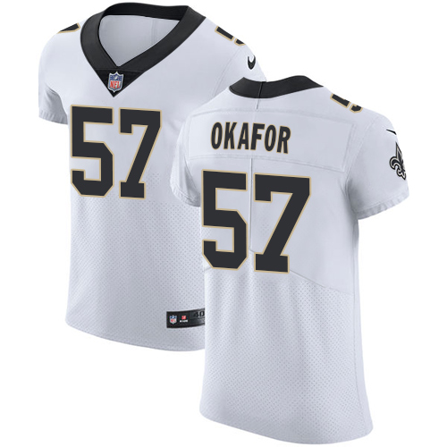 Nike Saints #57 Alex Okafor White Men's Stitched NFL Vapor Untouchable Elite Jersey Nike Saints #57 Alex Okafor White Men's Stitched NFL Vapor Untouchable Elite Jersey
