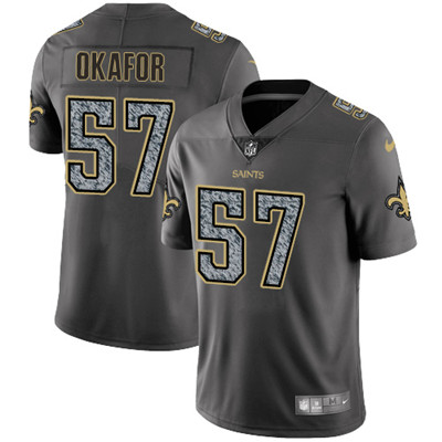 Nike Saints #57 Alex Okafor Gray Static Men's NFL Vapor Untouchable Game Jersey
