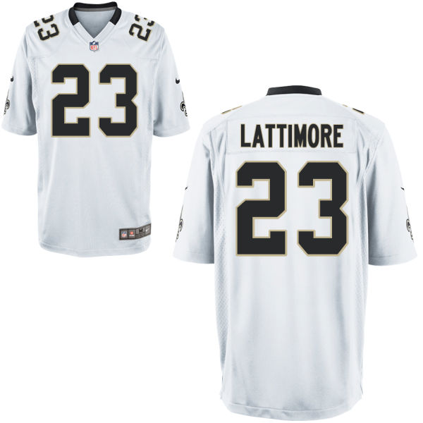 Men's New Orleans Saints #23 Marshon Lattimore Nike White Game Jersey Men's New Orleans Saints #23 Marshon Lattimore Nike White Game Jersey