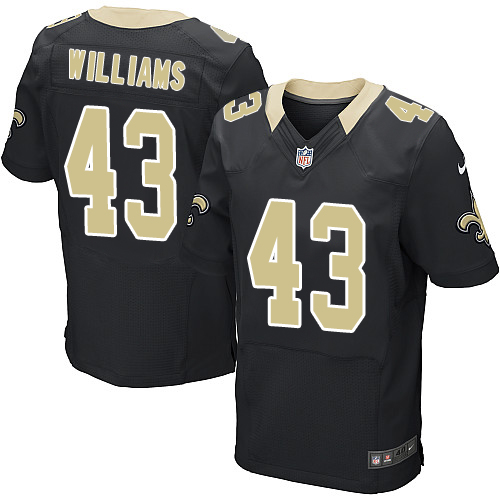 Nike Saints #43 Marcus Williams Black Team Color Men's Stitched NFL Elite Jersey Nike Saints #43 Marcus Williams Black Team Color Men's Stitched NFL Elite Jersey