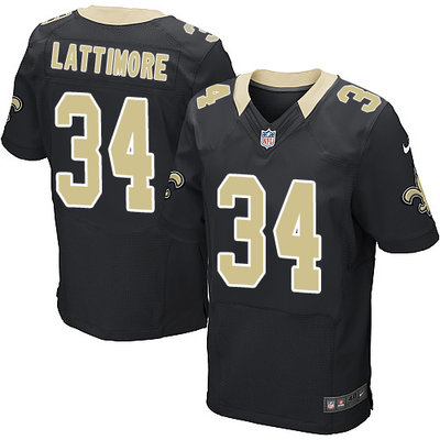 Nike Saints #34 Marshon Lattimore Black Team Color Men's Stitched NFL Elite Jersey Nike Saints #34 Marshon Lattimore Black Team Color Men's Stitched NFL Elite Jersey