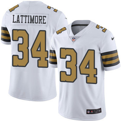 Nike Saints #34 Marshon Lattimore White Men's Stitched NFL Limited Rush Jersey Nike Saints #34 Marshon Lattimore White Men's Stitched NFL Limited Rush Jersey