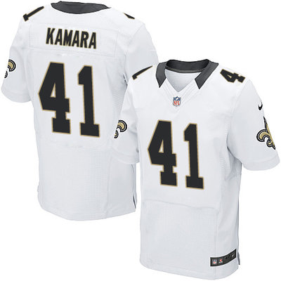 Nike Saints #41 Alvin Kamara White Men's Stitched NFL Elite Jersey Nike Saints #41 Alvin Kamara White Men's Stitched NFL Elite Jersey