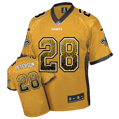 Nike Saints #28 Adrian Peterson Gold Men's Stitched NFL Elite Drift Fashion Jersey Nike Saints #28 Adrian Peterson Gold Men's Stitched NFL Elite Drift Fashion Jersey