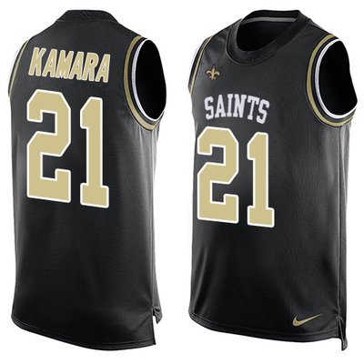 Nike Saints #21 Alvin Kamara Black Team Color Men's Stitched NFL Limited Tank Top Jersey Nike Saints #21 Alvin Kamara Black Team Color Men's Stitched NFL Limited Tank Top Jersey