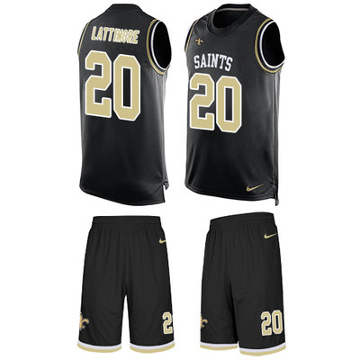 Nike Saints #20 Marshon Lattimore Black Team Color Men's Stitched NFL Limited Tank Top Suit Jersey Nike Saints #20 Marshon Lattimore Black Team Color Men's Stitched NFL Limited Tank Top Suit Jersey