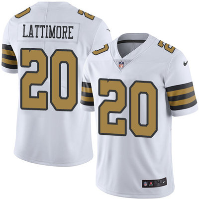 Nike Saints #20 Marshon Lattimore White Men's Stitched NFL Limited Rush Jersey Nike Saints #20 Marshon Lattimore White Men's Stitched NFL Limited Rush Jersey