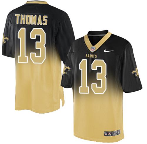 Nike Saints #13 Michael Thomas Black Gold Men's Stitched NFL Elite Fadeaway Fashion Jersey Nike Saints #13 Michael Thomas Black Gold Men's Stitched NFL Elite Fadeaway Fashion Jersey