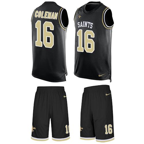 Nike Saints #16 Brandon Coleman Black Team Color Men's Stitched NFL Limited Tank Top Suit Jersey Nike Saints #16 Brandon Coleman Black Team Color Men's Stitched NFL Limited Tank Top Suit Jersey