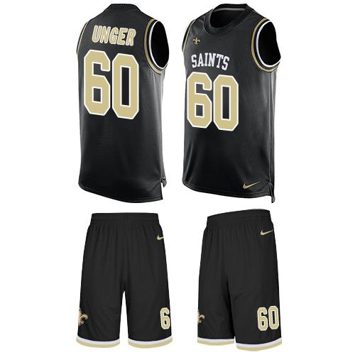 Nike Saints #60 Max Unger Black Team Color Men's Stitched NFL Limited Tank Top Suit Jersey Nike Saints #60 Max Unger Black Team Color Men's Stitched NFL Limited Tank Top Suit Jersey