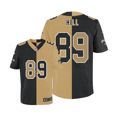 Nike Saints #89 Josh Hill Black Gold Men's Stitched NFL Elite Split Jersey Nike Saints #89 Josh Hill Black Gold Men's Stitched NFL Elite Split Jersey