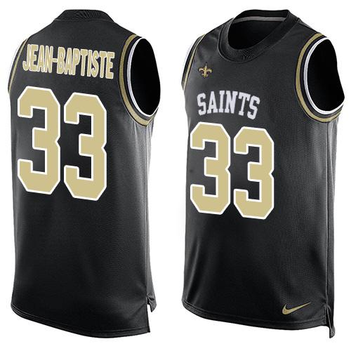 Nike Saints #33 Stanley Jean-Baptiste Black Team Color Men's Stitched NFL Limited Tank Top Jersey Nike Saints #33 Stanley Jean-Baptiste Black Team Color Men's Stitched NFL Limited Tank Top Jersey