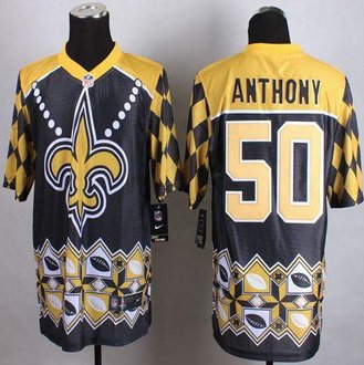 New New Orleans Saints #50 Stephone Anthony Black Men's Stitched NFL Elite Noble Fashion jersey New New Orleans Saints #50 Stephone Anthony Black Men's Stitched NFL Elite Noble Fashion jersey