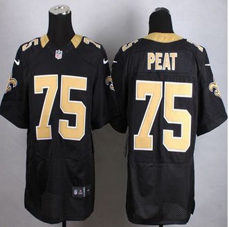 New New Orleans Saints #75 Andrus Peat Black Team Color Men's Stitched NFL Elite Jersey