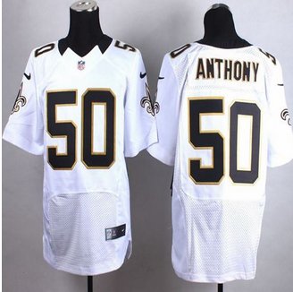 New New Orleans Saints #50 Stephone Anthony White Men''s Stitched NFL Elite Jersey