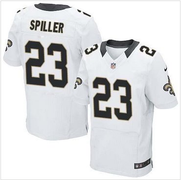 New New Orleans Saints #23 C.J. Spiller White Men's Stitched NFL Elite Jersey New New Orleans Saints #23 C.J. Spiller White Men's Stitched NFL Elite Jersey
