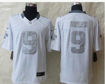 NEW New Orleans Saints #9 Drew Brees White NFL Limited Platinum Jersey