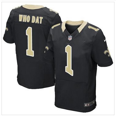 NEW New Orleans Saints #1 Who Dat Black Team Color NFL Elite Jersey