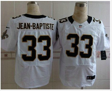 New Orleans Saints #33 Stanley Jean-Baptiste White NFL Elite Jersey New Orleans Saints #33 Stanley Jean-Baptiste White NFL Elite Jersey