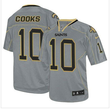 NEW New Orleans Saints #10 Brandin Cooks Lights Out Grey NFL Elite Jersey