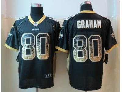 NEW New Orleans Saints #80 Graham Black Jerseys(Drift Fashion Elite) NEW New Orleans Saints #80 Graham Black Jerseys(Drift Fashion Elite)