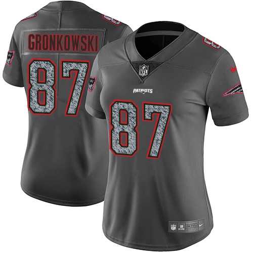 Nike Patriots #87 Rob Gronkowski Gray Static Women's NFL Vapor Untouchable Game Jersey