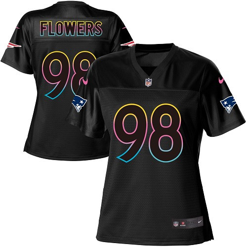 Nike Patriots #98 Trey Flowers Black Women's NFL Fashion Game Jersey Nike Patriots #98 Trey Flowers Black Women's NFL Fashion Game Jersey