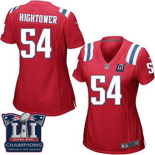 Nike Patriots #54 Dont'a Hightower Red Alternate Super Bowl LI Champions Women's Stitched NFL Elite Jersey