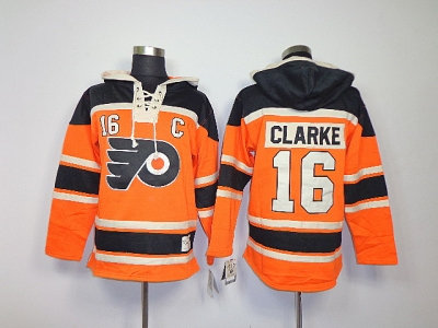 nhl jerseys philadelphia flyers #16 clarke orange(pullover hooded sweatshirt patch C)